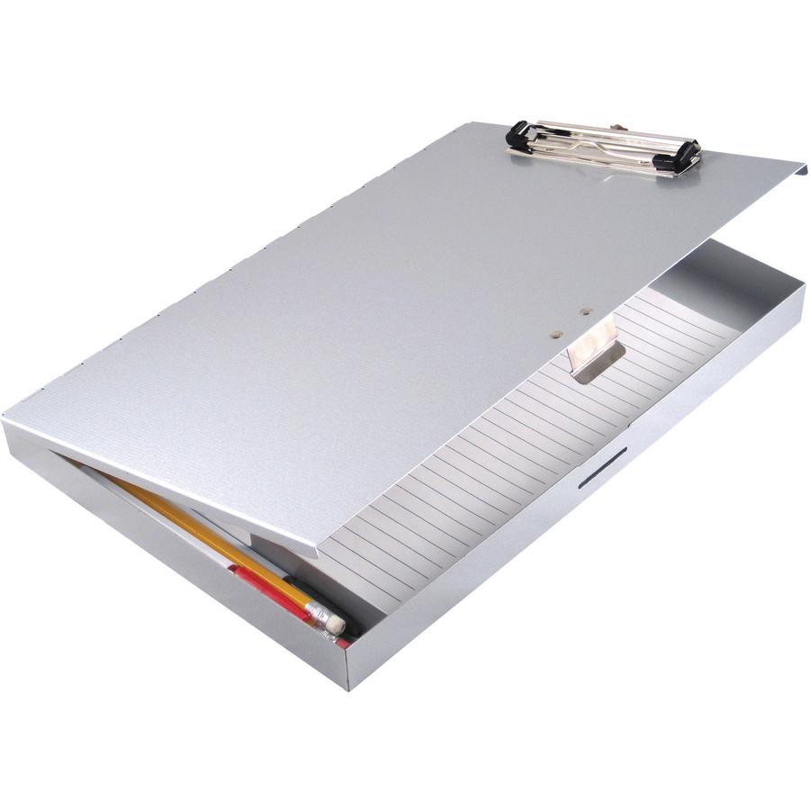 Saunders Tuff Writer Recycled Aluminum Clipboard - 1" Clip Capacity - Side Opening - 12" - Aluminum - Silver - 1 Each. Picture 2