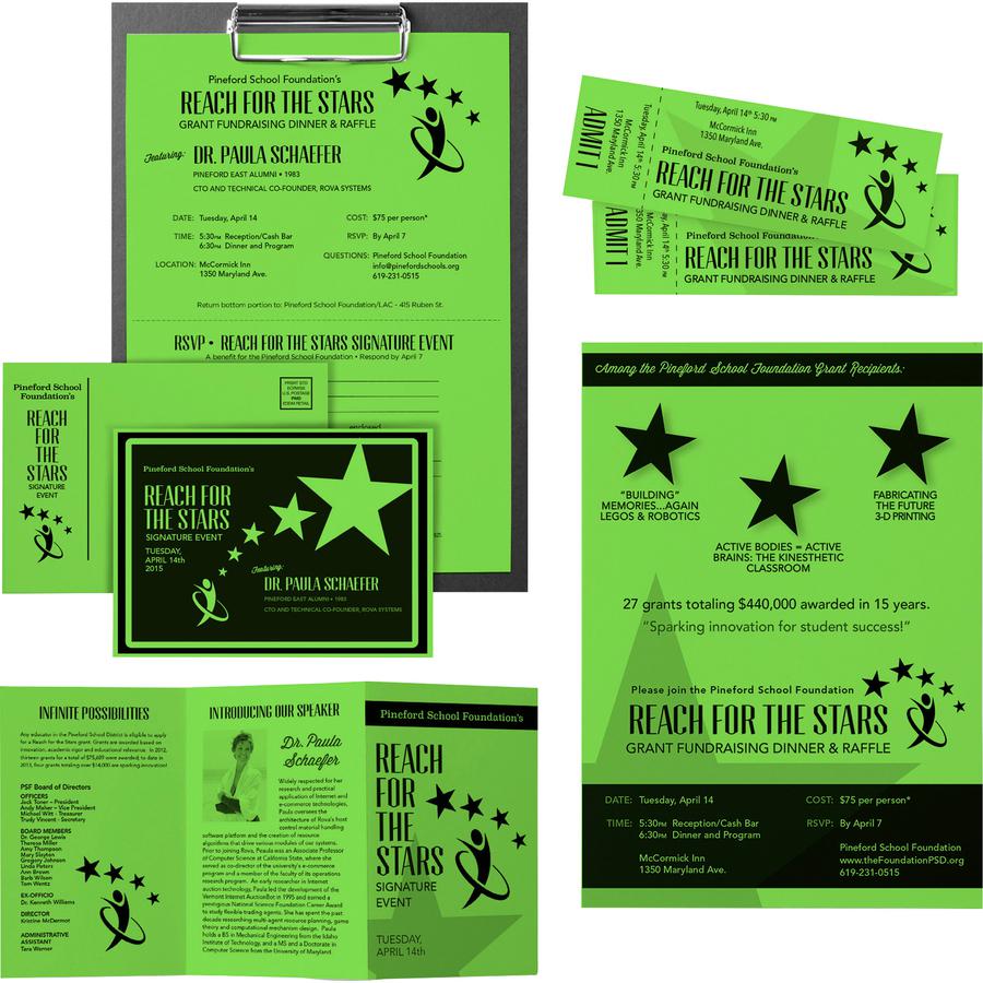 Astrobrights Color Cover Stock - Green - 8 1/2" x 11" - 65 lb Basis Weight - 250 / Pack - Martian Green (Lime Green). Picture 2