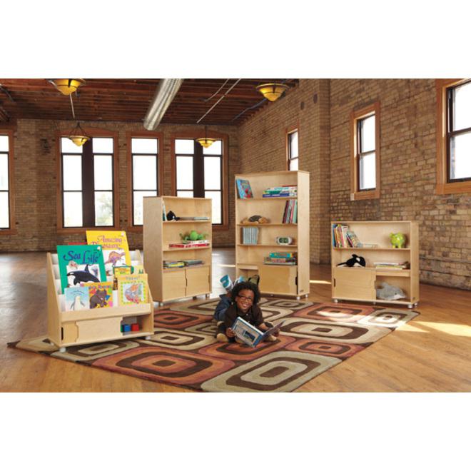 Jonti-Craft TrueModern Bookcase Storage - 2 Compartment(s) - 36" Height x 36" Width x 12" Depth - Adjustable Shelf, Durable - Baltic - Anodized Aluminum, Birch - 1 Each. Picture 7