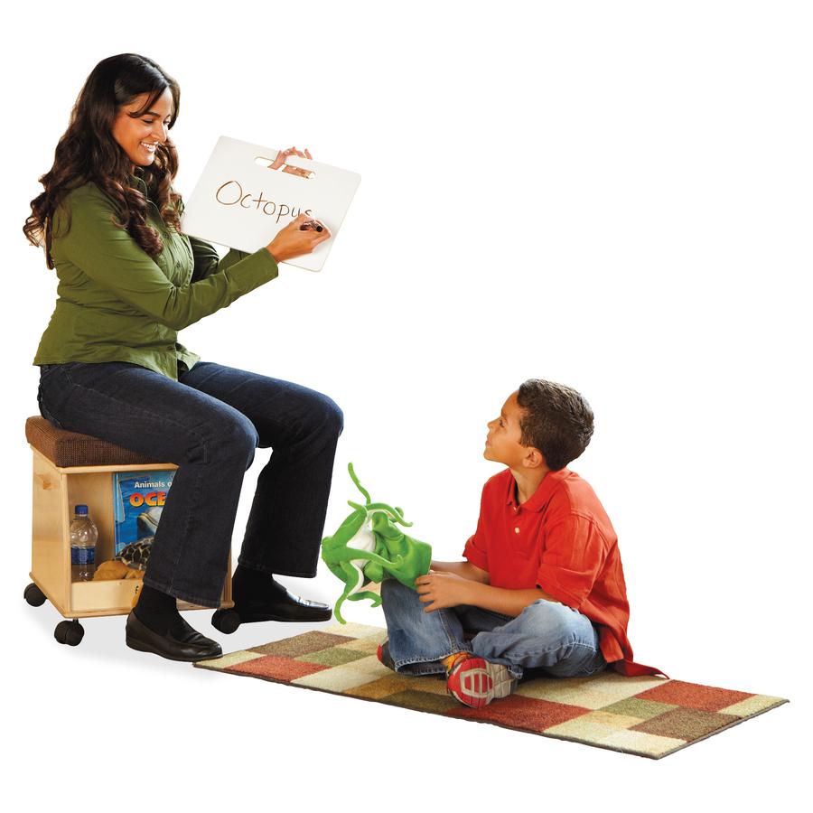 Jonti-Craft SideKick Mobile Storage Seat - Espresso Fabric Seat - Baltic - Acrylic - 1 Each. Picture 5