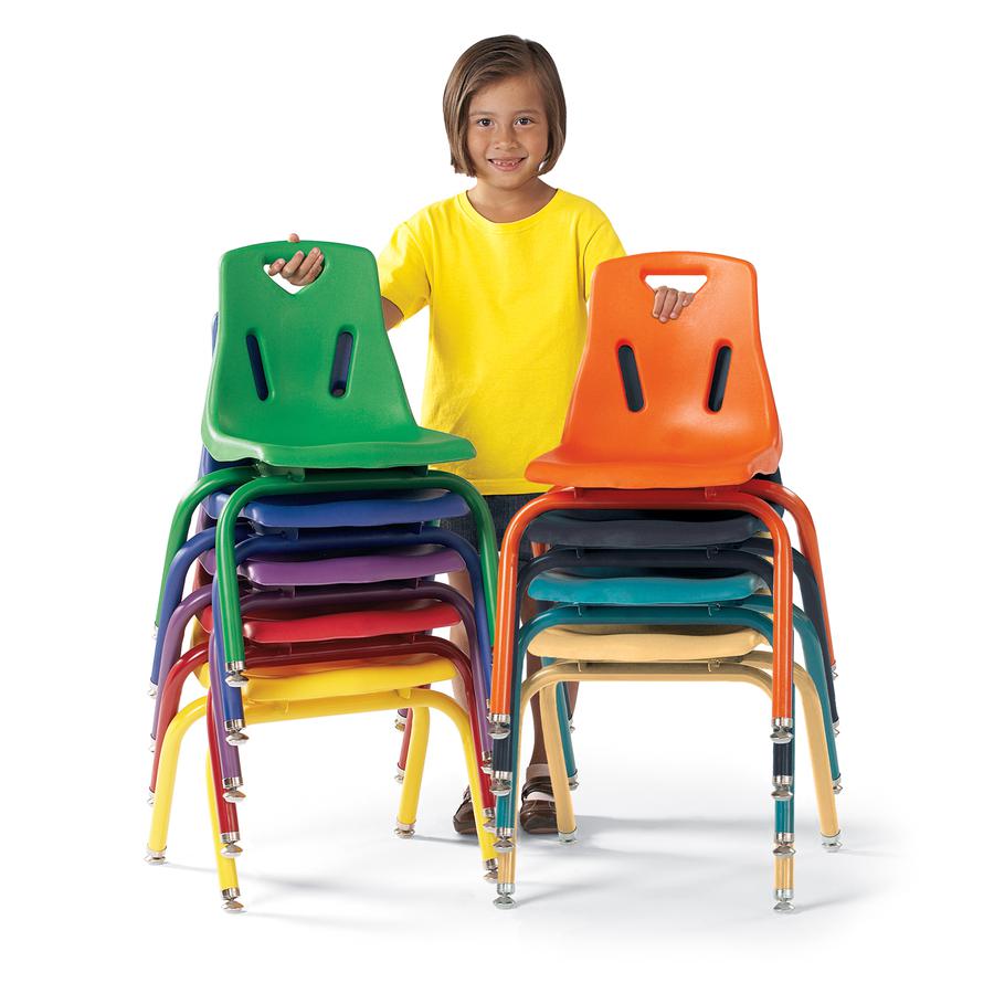 Jonti-Craft Berries Stacking Chair - Steel Frame - Four-legged Base - Navy - Polypropylene - 1 Each. Picture 4