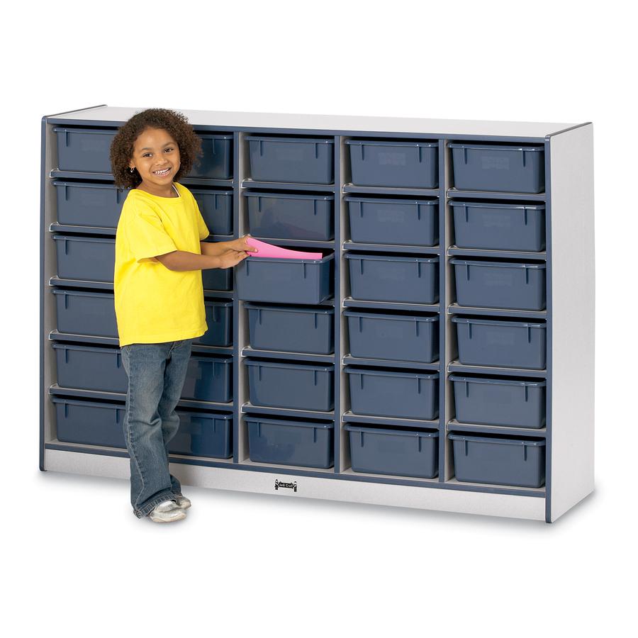 Jonti-Craft Rainbow Accents Cubbie Mobile Storage - 30 Compartment(s) - 42" Height x 60" Width x 15" Depth - Durable, Laminated - Teal - Hard Rubber - 1 Each. Picture 2