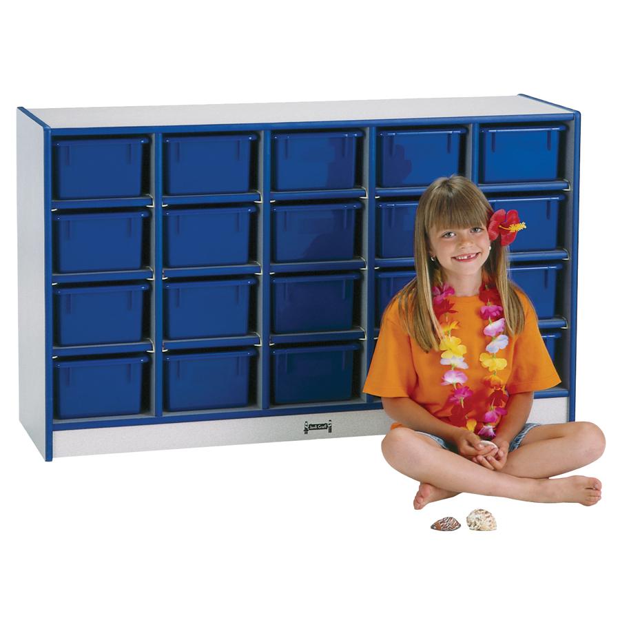 Jonti-Craft Rainbow Accents Cubbie Mobile Storage - 20 Compartment(s) - 29.5" Height x 24.5" Width x 15" Depth - Durable, Laminated - Purple - Hard Rubber - 1 Each. Picture 6