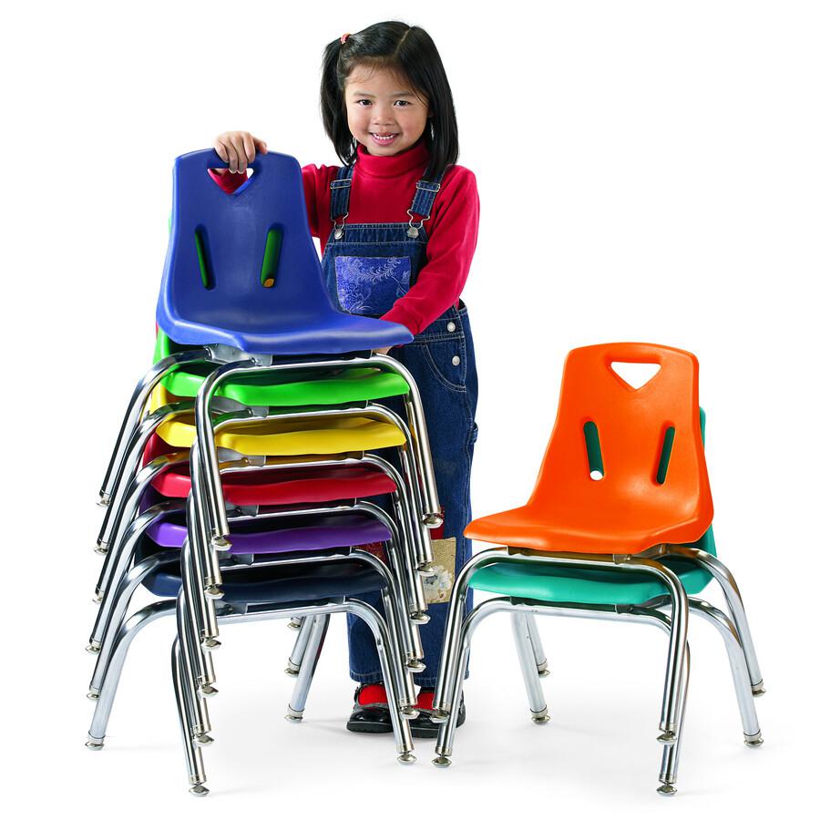 Jonti-Craft Berries Stacking Chair - Camel Polypropylene Seat - Camel Polypropylene Back - Steel Frame - Four-legged Base - 1 Each. Picture 4