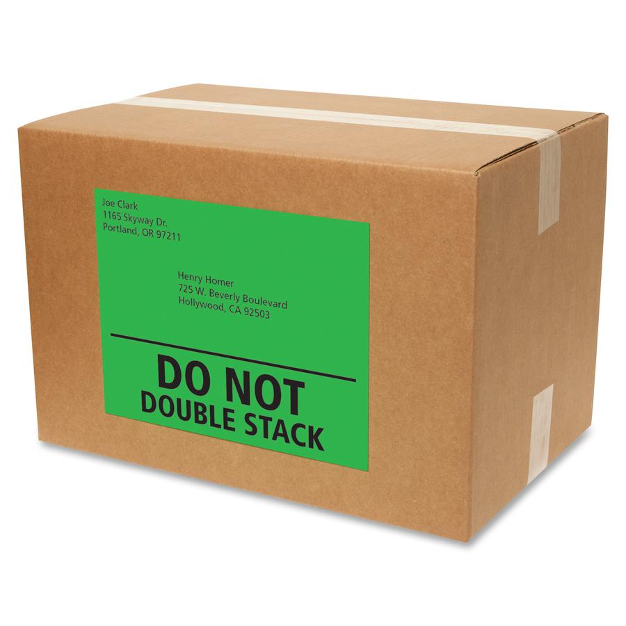 Avery&reg; Neon Shipping Labels, 8-1/2" x 11" , 100 Labels (5940) - 8 1/2" Width x 11" Length - Permanent Adhesive - Rectangle - Laser - Neon Green - Paper - 1 / Sheet - 100 Total Sheets - 100 Total L. Picture 2