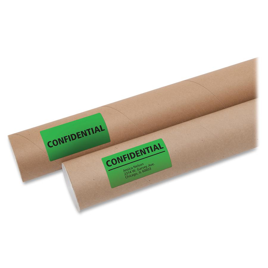 Avery&reg; 2"x 4" Neon Shipping Labels with Sure Feed, 1,000 Labels (5964) - 2" Width x 4" Length - Permanent Adhesive - Rectangle - Laser - Neon Magenta, Neon Green, Neon Yellow - Paper - 10 / Sheet . Picture 3