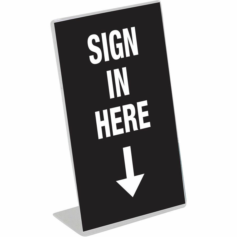 Golite nu-dell Freestanding Sign Holder - 1 Each - 4" Width x 6" Height - Rectangular Shape - Award, Certificate, Photo - Plastic - Clear. Picture 2