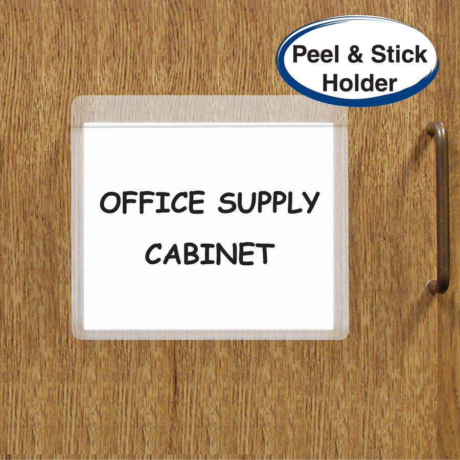 C-Line Self-Adhesive Labeling Pockets, Clear, 3-3/4 x 3, 25/PK - 3 3/5" Height x 4" Width x 1/16" Length - Rectangle - 25 / Pack. Picture 2