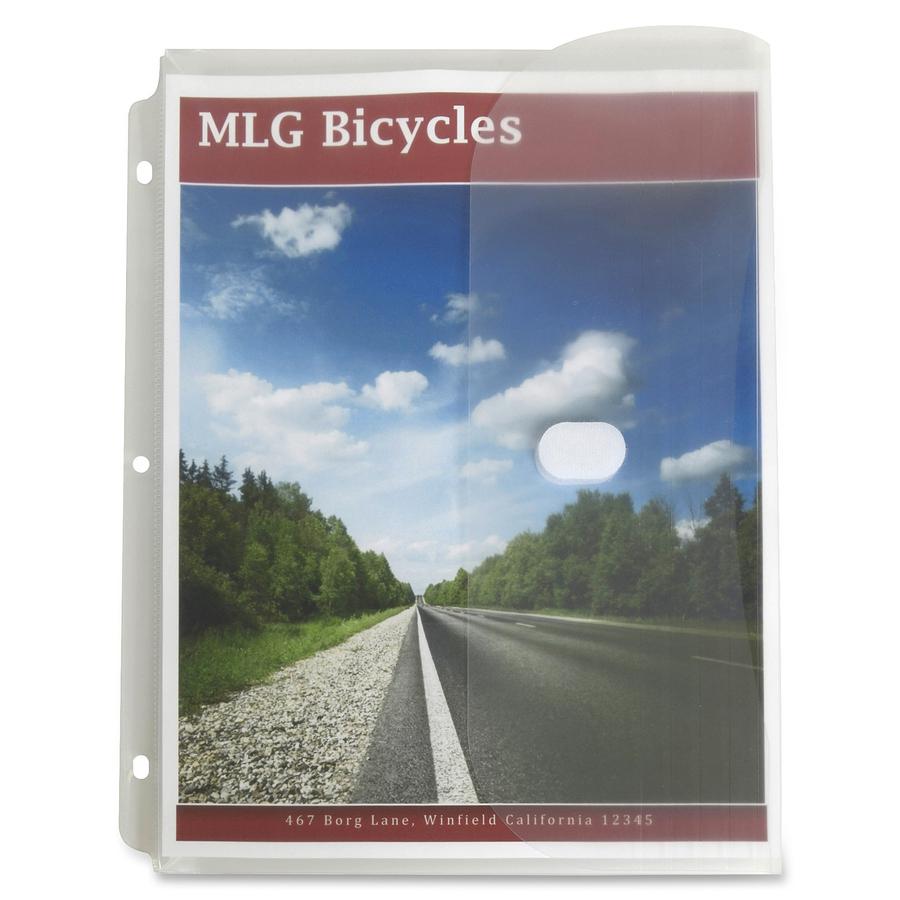 C-Line Super Heavyweight Poly Binder Pockets - Clear, Side Loading, 11 x 8-1/2, 5/PK, 57537. Picture 4
