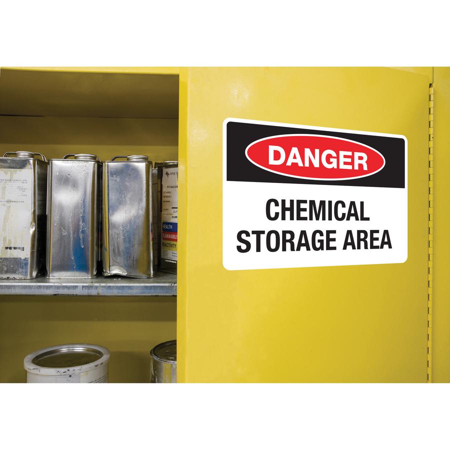 Avery&reg; UltraDuty Warning Label - 8 1/2" Width x 11" Length - Permanent Adhesive - Rectangle - Laser - White - Film - 1 / Sheet - 50 Total Sheets - 50 Total Label(s) - 50 / Box - Water Resistant. Picture 2