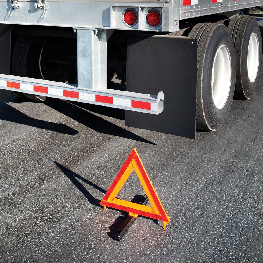 Deflecto Emergency Warning Triangle Kit - 1 Kit - 17.3" Width x 16.5" Height - Triangle Shape - Reflective, Non-flammable - Outdoor - Orange, Red. Picture 2