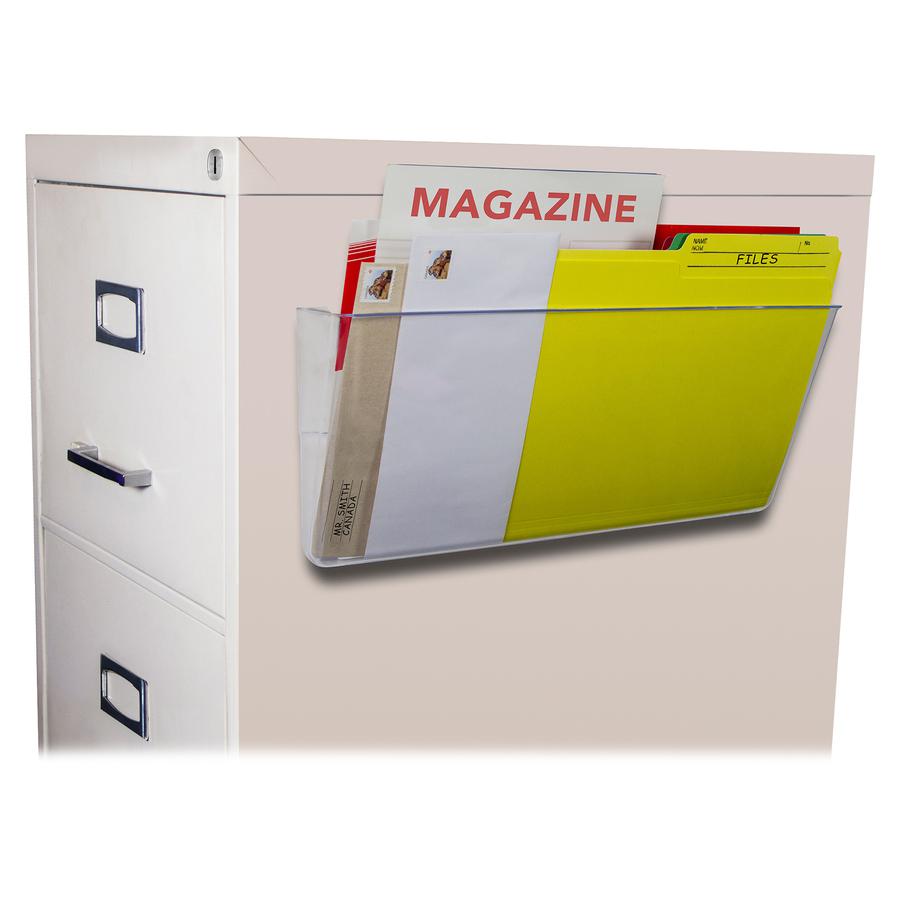 Storex Magnetic Wall File Pockets - 500 x Sheet - Magnetic, Heavy Duty - 100% Recycled - Clear - Plastic - 1 Each. Picture 3