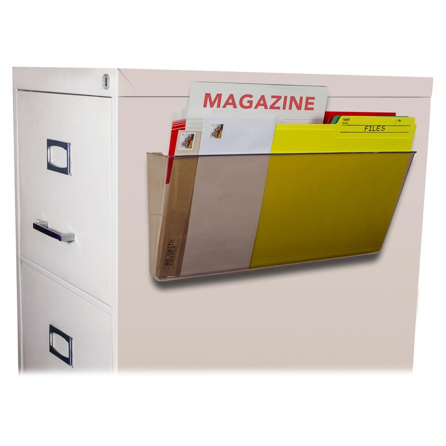 Storex Magnetic Wall File Pockets - 500 x Sheet - Magnetic, Heavy Duty - Smoke - Plastic - 1 Each. Picture 6