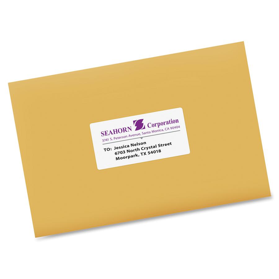 Avery&reg; Shipping Labels, Sure Feed, 2"x4" , 2500 Glossy Labels (95945) - 2" Width x 4" Length - Permanent Adhesive - Rectangle - Laser, Inkjet - White - Paper - 10 / Sheet - 250 Total Sheets - 2500. Picture 3