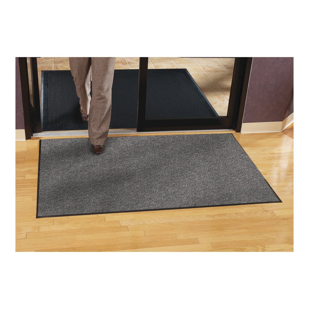 Genuine Joe Silver Series Indoor Entry Mat - Building, Carpet, Hard Floor - 10 ft Length x 36" Width - Plush - Charcoal - 1 Each. Picture 2