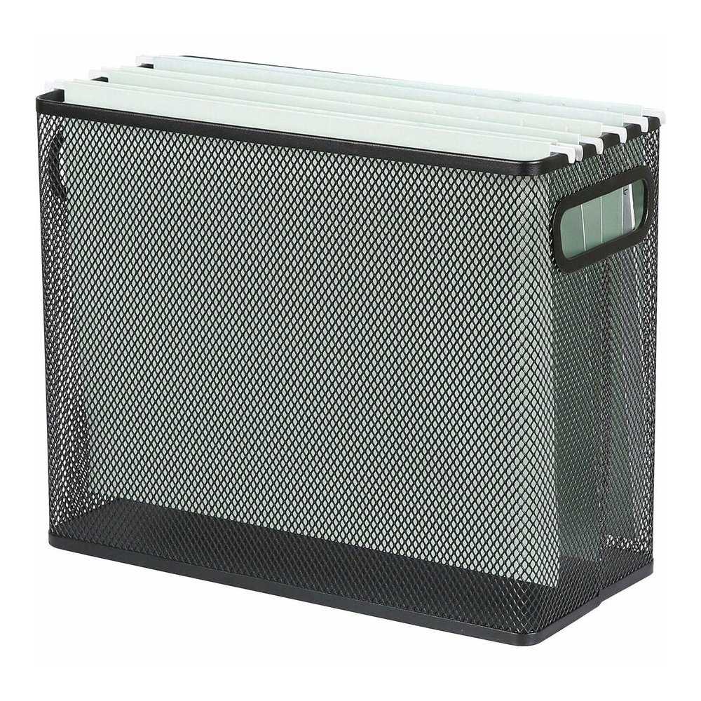 Lorell Mesh Tabletop Hanging File Holder - Black - Steel - 1 Each. Picture 5