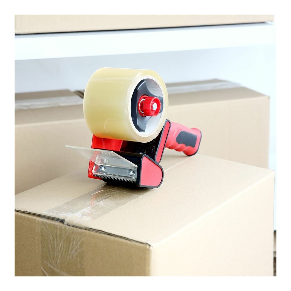 Sparco 3" Packaging Tape Dispenser - 3" Core - Ergonomic Design, Adjustable Tension Mechanism, Durable - Red, Black - 1 Each. Picture 8
