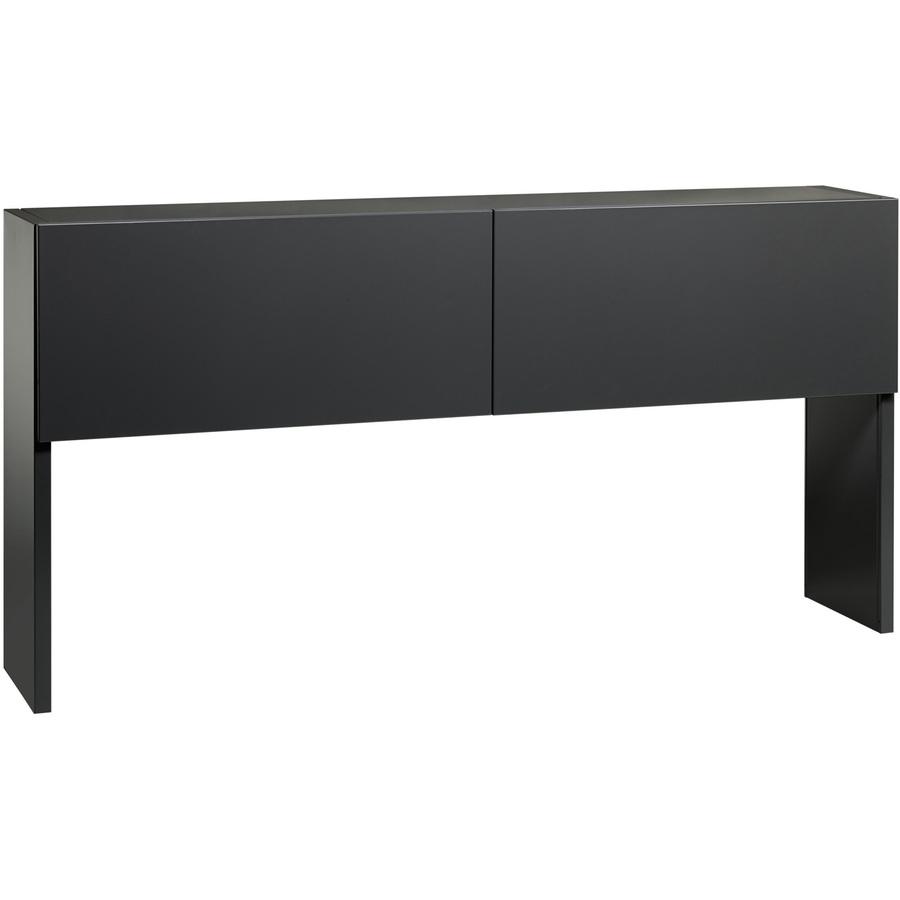 Lorell Fortress Modular Series Stack-on Hutch - x 72" Width - Material: Steel - Finish: Charcoal - Grommet, Cord Management - 1 Each. Picture 2