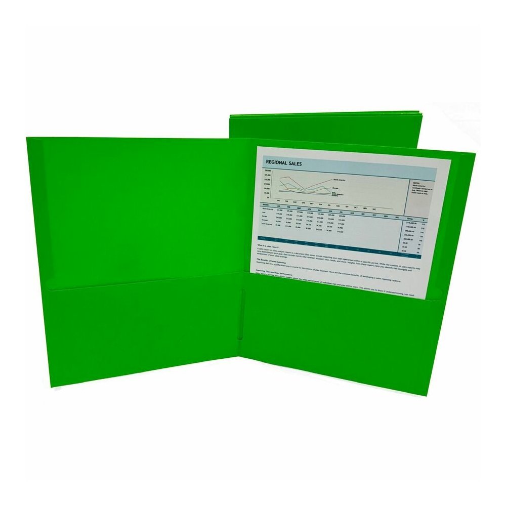 Sparco Letter Pocket Folder - 8 1/2" x 11" - 2 Internal Pocket - Apple Green - 1 Box. Picture 6