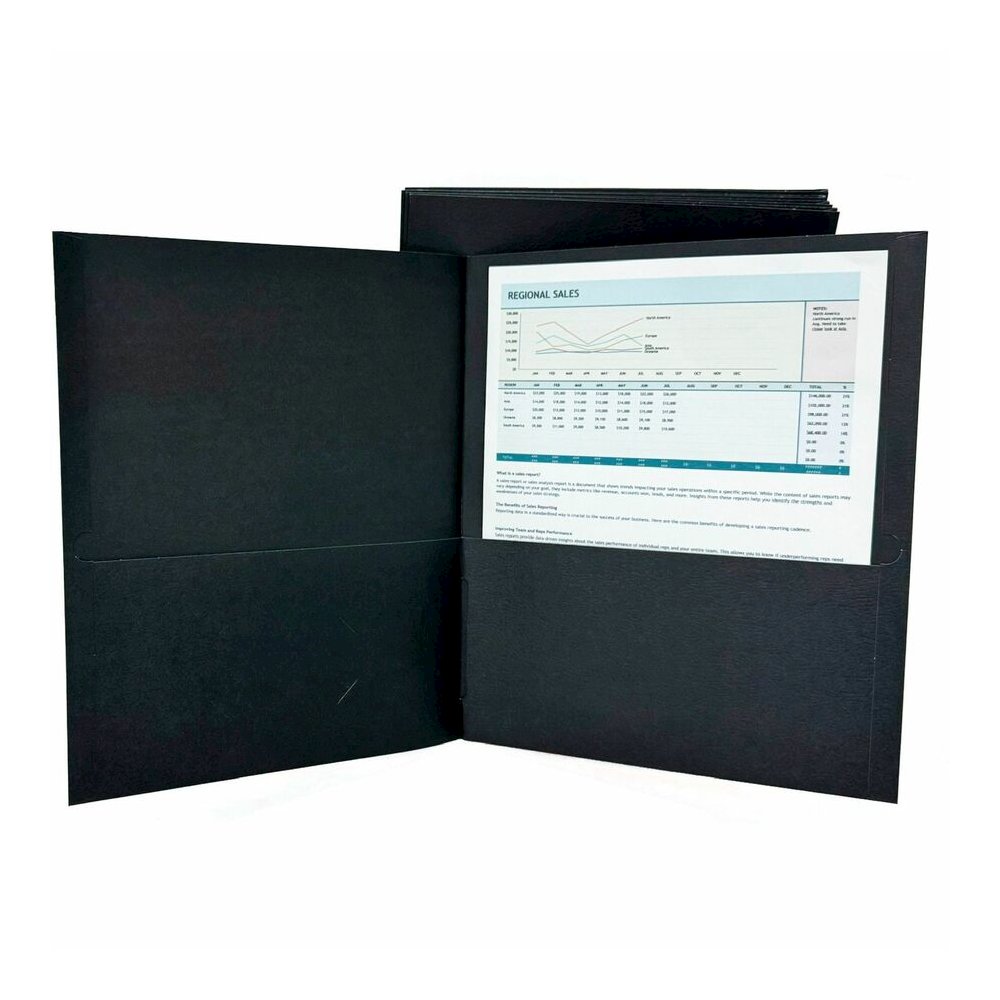 Sparco Letter Pocket Folder - 8 1/2" x 11" - 2 Internal Pocket - Black - 1 Box. Picture 4
