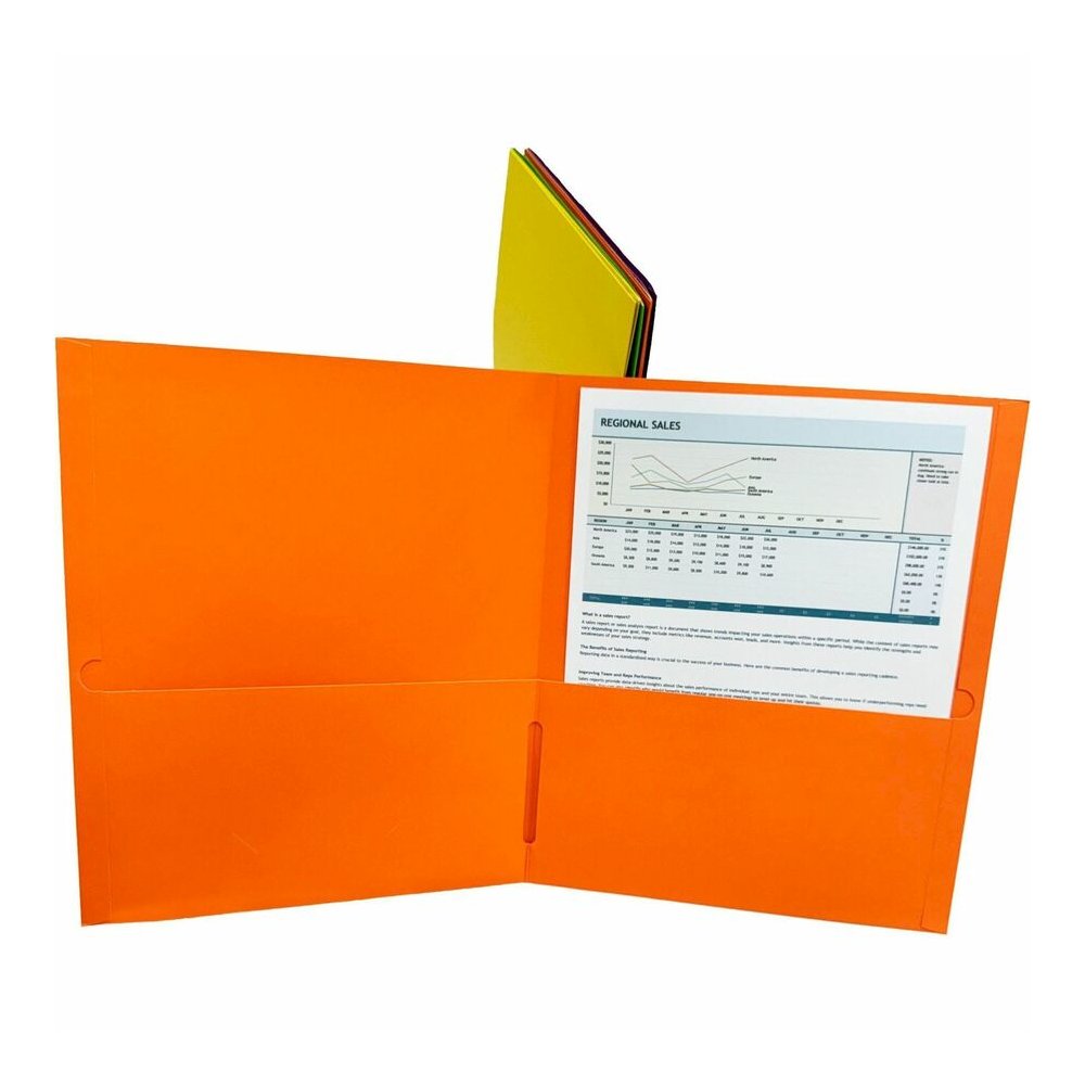 Sparco Letter Pocket Folder - 8 1/2" x 11" - 2 Internal Pocket - Leatherette - Assorted - 25 / Box. Picture 6