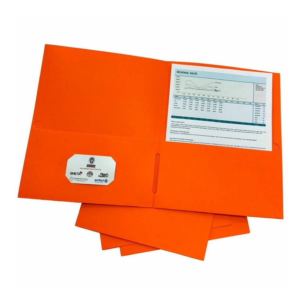 Sparco Letter Pocket Folder - 8 1/2" x 11" - 2 Internal Pocket - Orange - 1 Box. Picture 6