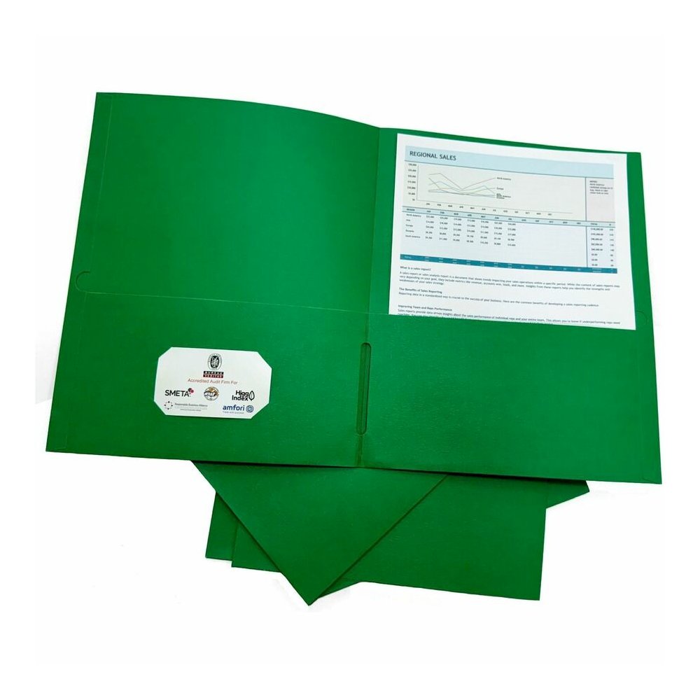 Sparco Letter Pocket Folder - 8 1/2" x 11" - 2 Internal Pocket - Green - 1 Box. Picture 5