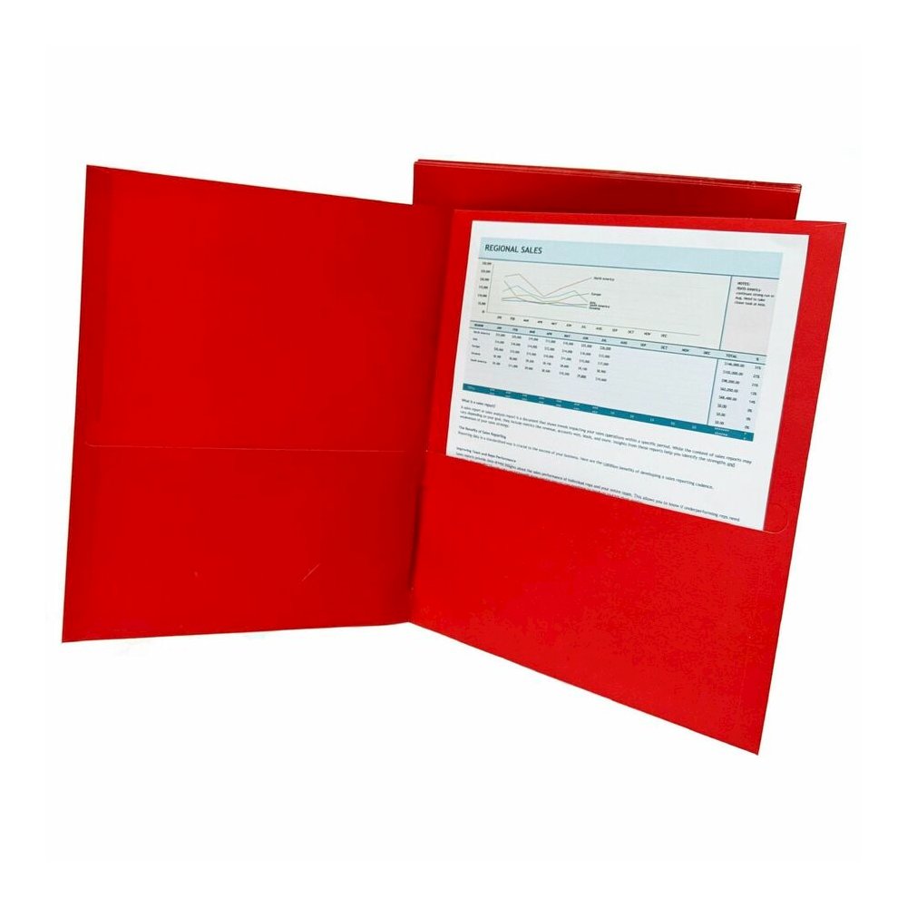 Sparco Letter Pocket Folder - 8 1/2" x 11" - 2 Internal Pocket - Red - 1 Box. Picture 6