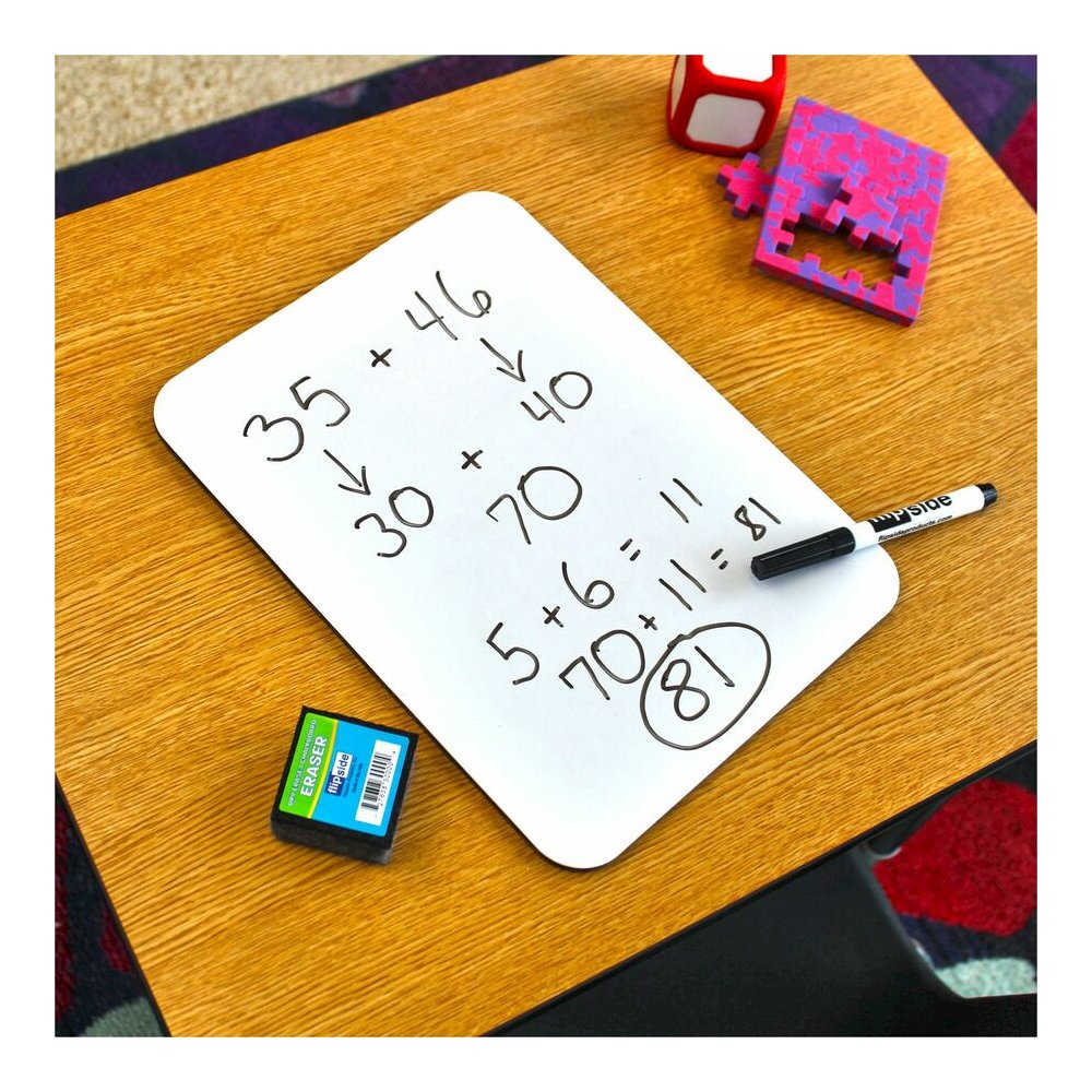 Flipside Magnetic Dry Erase Board Set Class Pack - 9" (0.8 ft) Width x 12" (1 ft) Height - White Surface - Rectangle - Magnetic - 12 / Pack. Picture 3