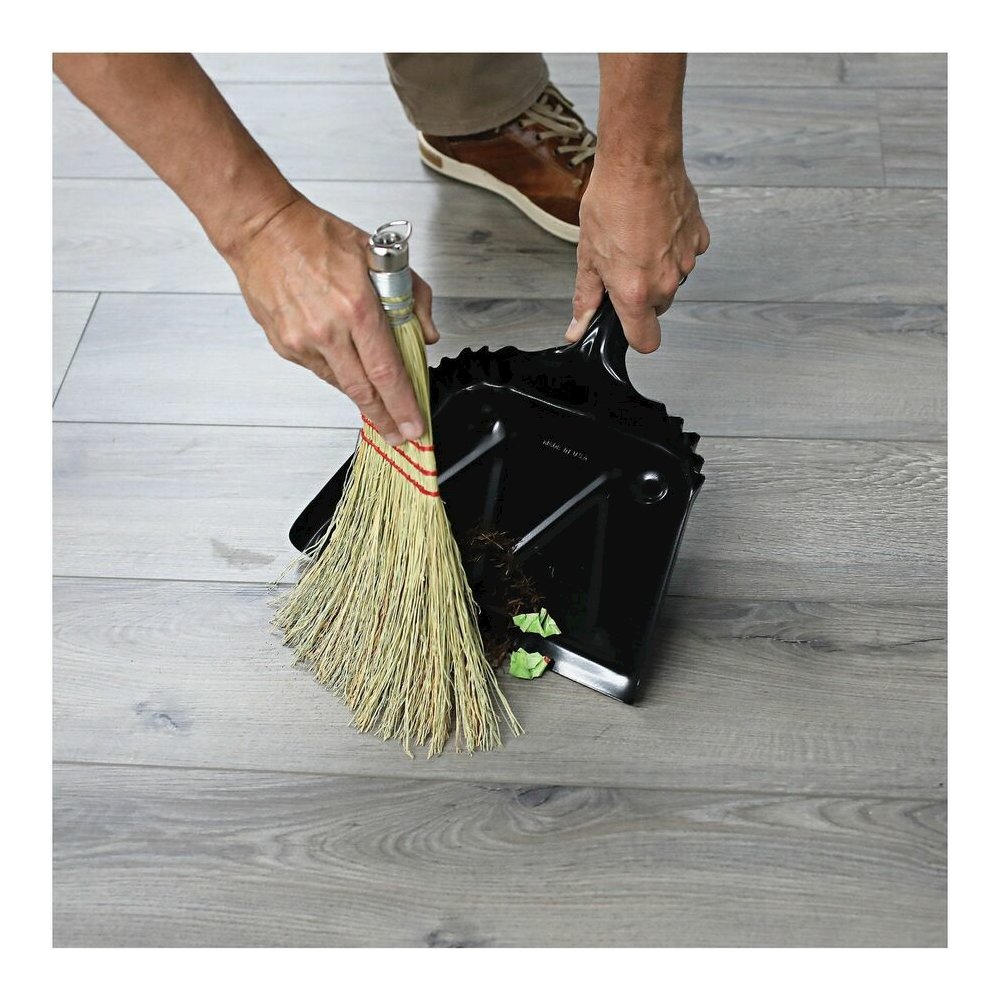 Genuine Joe Heavy-duty Metal Dustpan - 12" Wide - Steel - Black - 12 / Carton. Picture 2