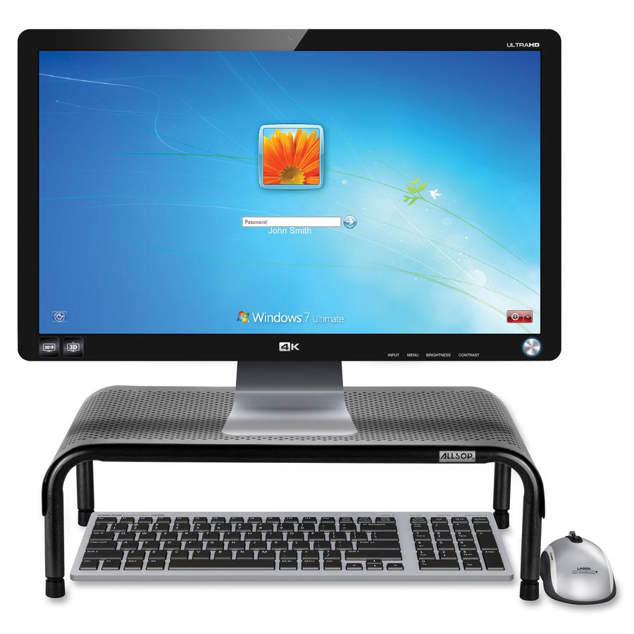 Allsop Metal Art Ergo 3 Adjustable Height Monitor Stand 15-Inch Wide Platform - (31630) - 35 lb Load Capacity - 8" Height x 18" Width x 10" Depth - Metal. Picture 9