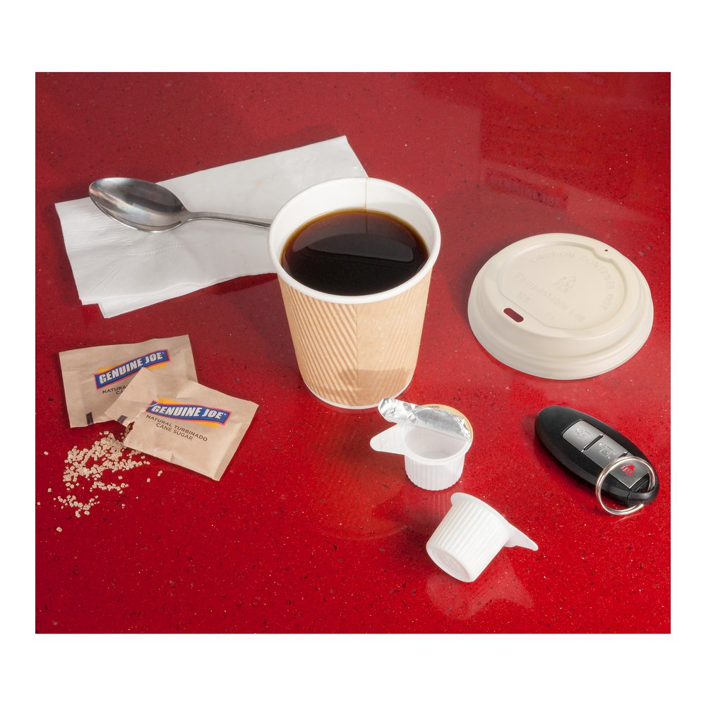 Genuine Joe Vented Hot Cup Lid - Polystyrene - White - 50/Pack - 20 / Carton. Picture 7