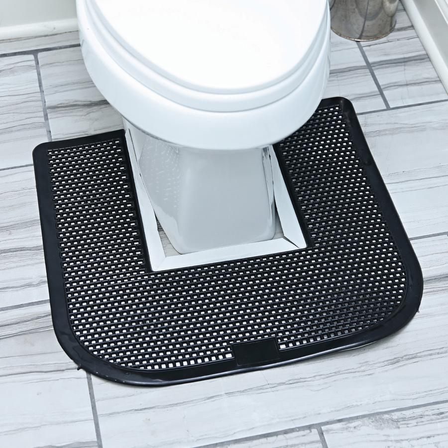 Genuine Joe Deodorizing Commode Mat - Restroom - Black - 6 / Carton. Picture 2