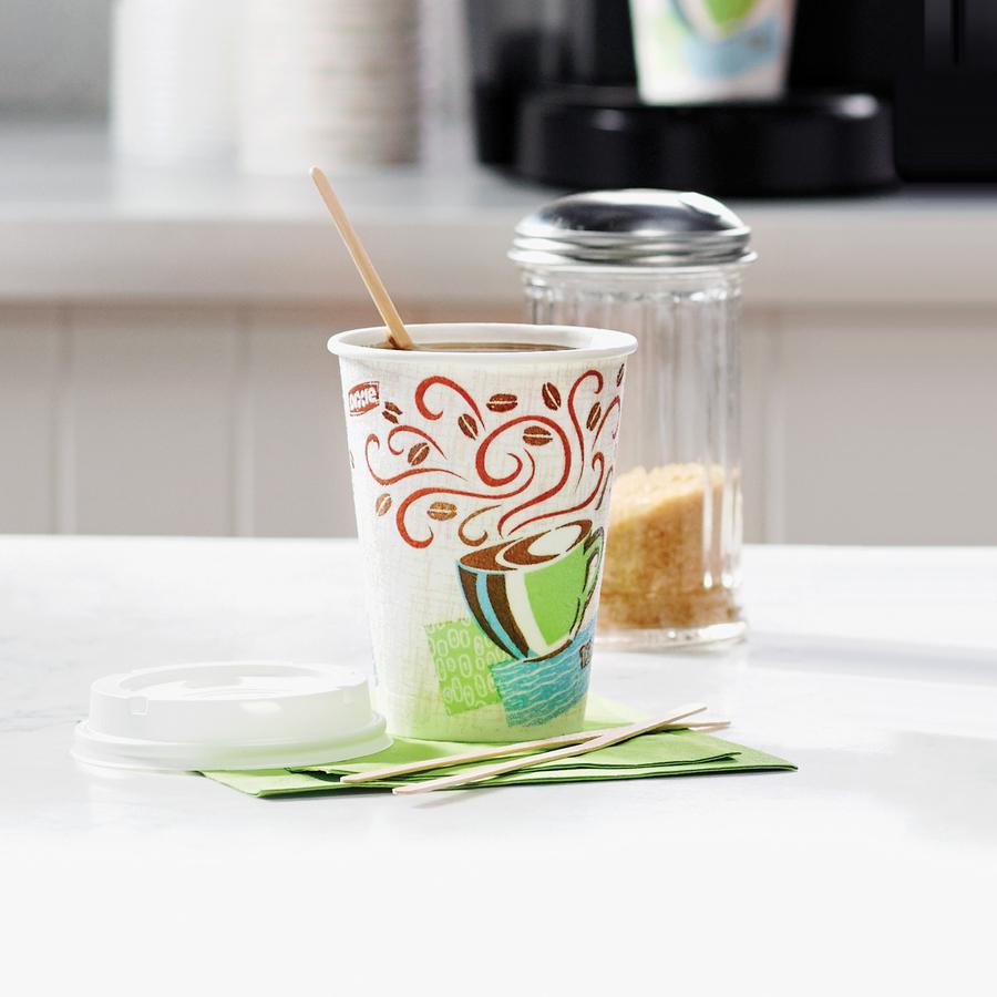 Dixie PerfecTouch 12 oz Hot Coffee Cup and Lid Sets by GP Pro - 50 / Pack - 6 / Carton - White - Paper - Hot Drink, Coffee, Beverage. Picture 2