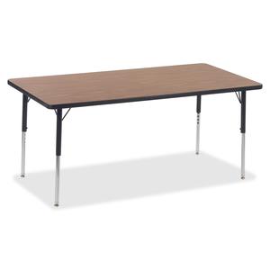 Lorell Classroom Activity Tabletop - High Pressure Laminate (HPL), Medium Oak Rectangle Top - 30" Table Top Width x 60" Table Top Depth x 1.13" Table Top Thickness - Assembly Required - 1 Each. Picture 2