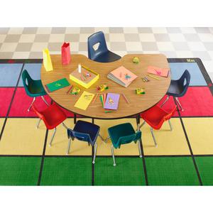 Lorell Classroom Activity Tabletop - High Pressure Laminate (HPL) Kidney-shaped, Medium Oak Top - 72" Table Top Width x 48" Table Top Depth x 1.13" Table Top Thickness - 1 Each. Picture 5