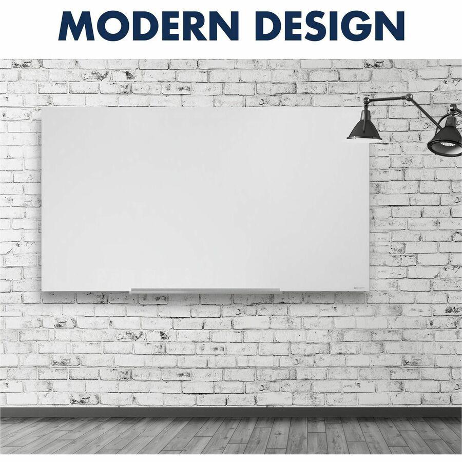 Quartet InvisaMount Magnetic Glass Dry-Erase Board - 39" (3.3 ft) Width x 22" (1.8 ft) Height - White Tempered Glass Surface - Horizontal - Magnetic - Assembly Required - 1 Each. Picture 2