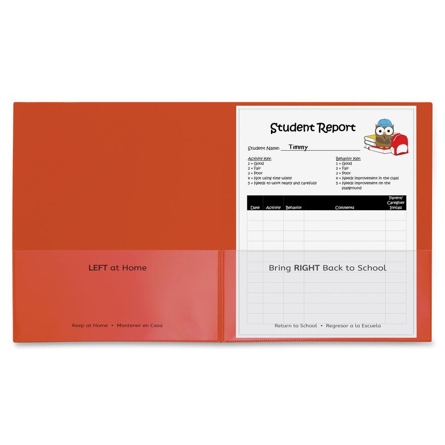 C-Line Classroom Connector Report Cover - 2 Front & Back Pocket(s) - Red, Orange, Yellow, Blue, Green, Purple - 36 / Box. Picture 4
