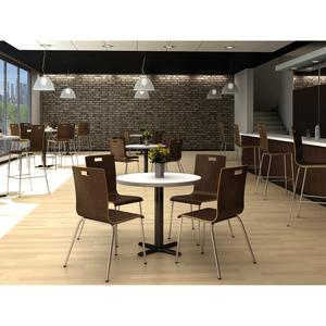 Lorell Bentwood Cafe Chairs - Steel Frame Material - Espresso - Plywood, Bentwood - 2 / Carton. Picture 3