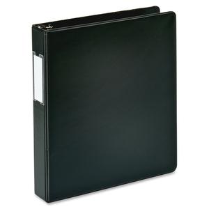 Business Source 1.5" D-Ring Binder - 1 1/2" Binder Capacity - 375 Sheet Capacity - Fastener: Slant D-Ring - Pocket: Internal - Black - Lay Flat, Label Holder - 1 Each. Picture 2