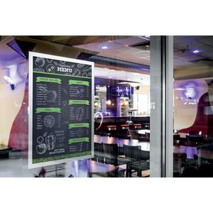 DURABLE&reg; DURAFRAME&reg; Self-Adhesive Magnetic Letter Sign Holder - Horizontal or Vertical, 9.5" x 12" Frame Size - Holds 8.5" x 11" Insert, 2 -Pack, Silver. Picture 6