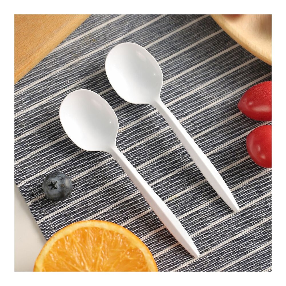 Genuine Joe Medium-Weight Soup Spoon - 1 Piece(s) - Soup Spoon - 1 x Soup Spoon - Disposable - Polypropylene - White - 1 Carton. Picture 5