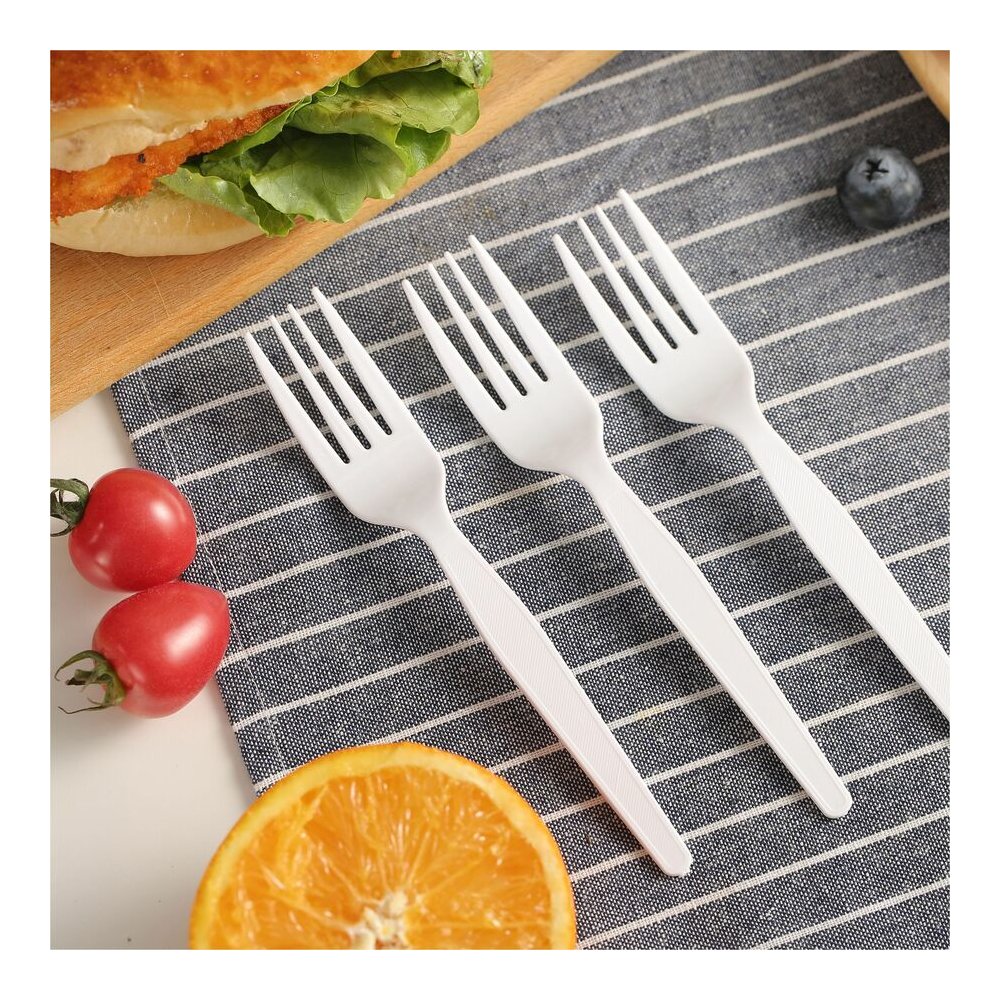 Genuine Joe Medium-Heavyweight Plastic Forks - 1 Piece(s) - Fork - 1 x Fork - Disposable - White - 1000 / Carton. Picture 5