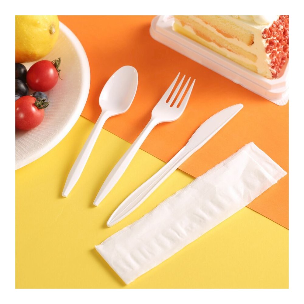 Genuine Joe 6-Piece Fork/Knife/Spoon Utensil Kit - 250 Piece(s) - Cutlery Set - 1 x Spoon - 1 x Fork - 1 x Knife - Disposable - Polypropylene - White - 1 Carton. Picture 4