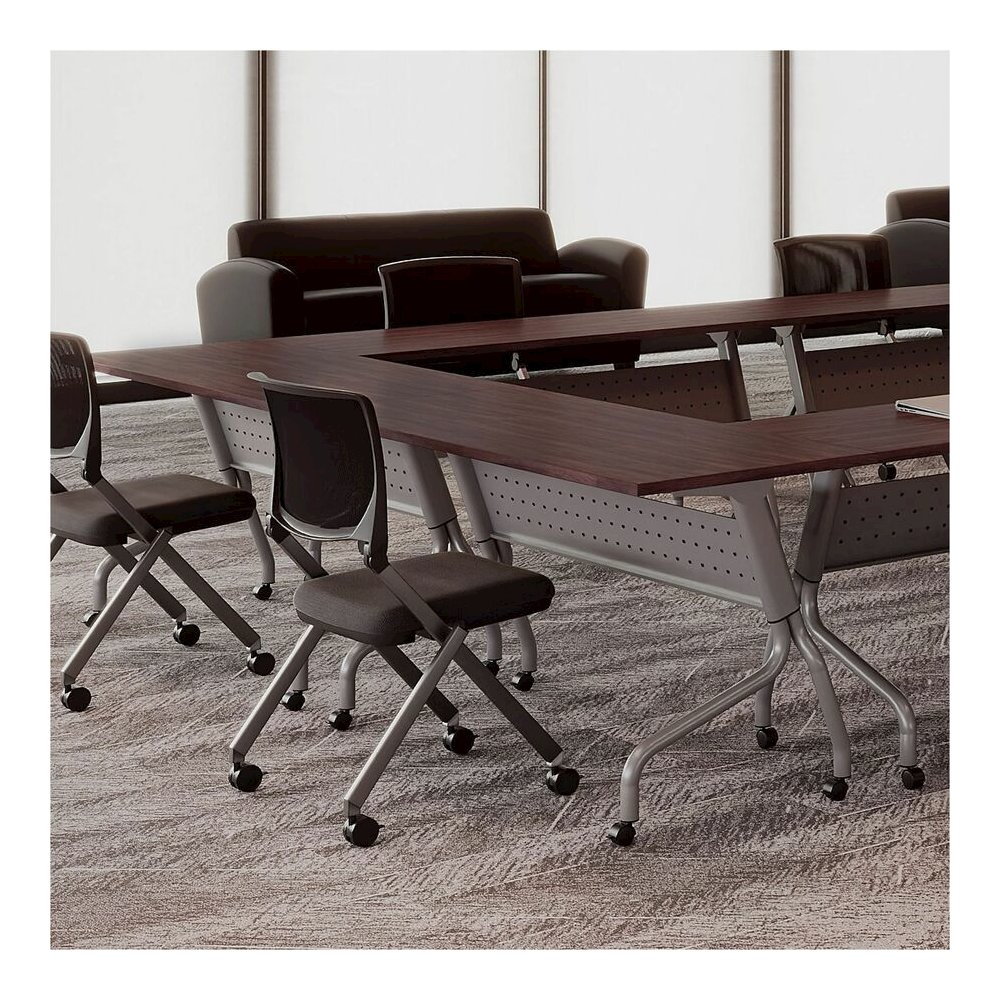 Lorell Training Tabletop - Espresso Rectangle, Laminated Top - Adjustable Height - 72" Table Top Width x 30" Table Top Depth x 1" Table Top Thickness - Assembly Required - 1 Each. Picture 7