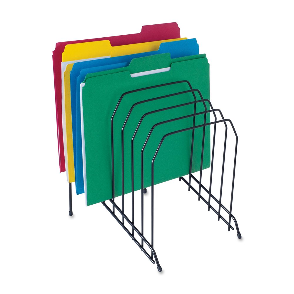 Lorell Wire File Sorter/Holder - 8 Divider(s) - Desktop - Rubber Feet - Powder Coated - Black - Wire - 1 Each. Picture 5