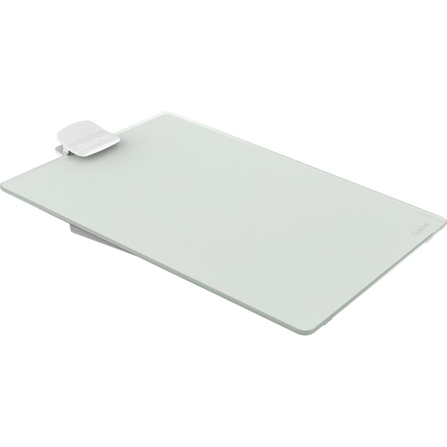 Quartet Glass Dry-Erase Desktop Easel - 9" (0.8 ft) Width x 11" (0.9 ft) Height - White Glass Surface - Rectangle - Horizontal/Vertical - Magnetic - 1 Each. Picture 5