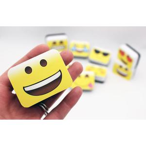 Ashley Emoting Mini Whiteboard Erasers - 2" Width x 1.25" Length - Lightweight, Comfortable Grip - Multicolor - 10 / Pack. Picture 4