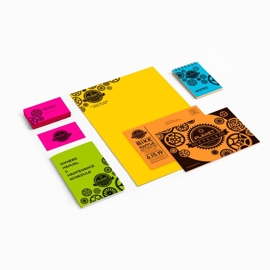 Astrobrights Color Card Stock - 5 Assorted Colours - 8 1/2" x 11" - 250 / Pack - High-impact, Durable, Printable, Acid-free, Lignin-free - Lunar Blue, Solar Yellow, Terra Green, Cosmic Orange, Firebal. Picture 5