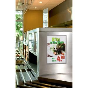 DURABLE&reg; DURAFRAME&reg; Self-Adhesive Magnetic Tabloid Sign Holder - Horizontal or Vertical, 12.25" x 18" Frame Size - Holds 11" x 17" Insert, 2 -Pack, Silver. Picture 6